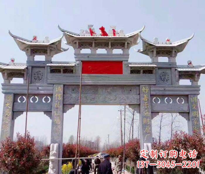 漯河传承经典,尊崇古风:牌坊石雕