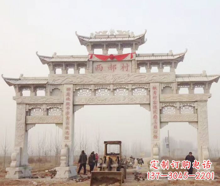 漯河高品质三门牌坊石雕