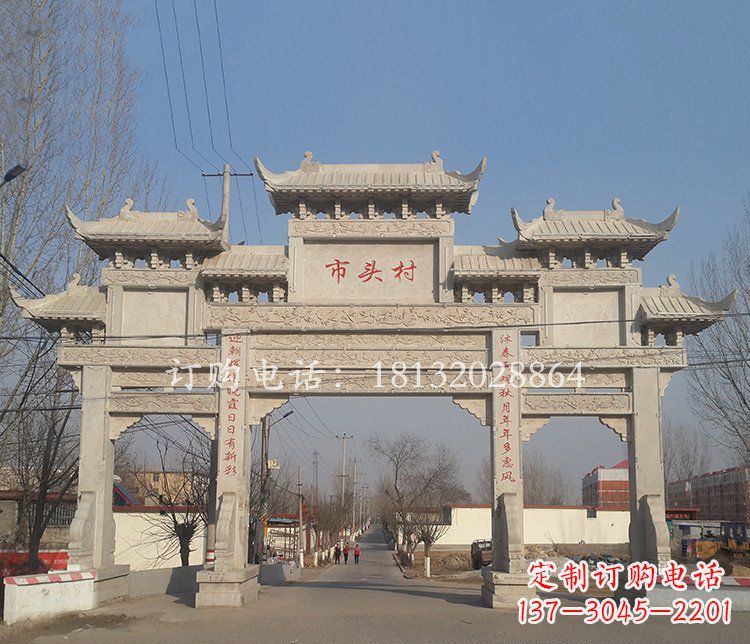 漯河景区三门七楼石雕牌坊——精美绝伦的牌坊雕塑