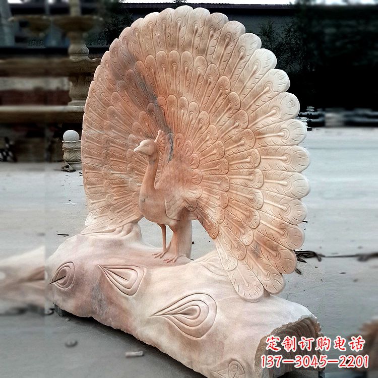 漯河艺术精美的孔雀石红雕塑