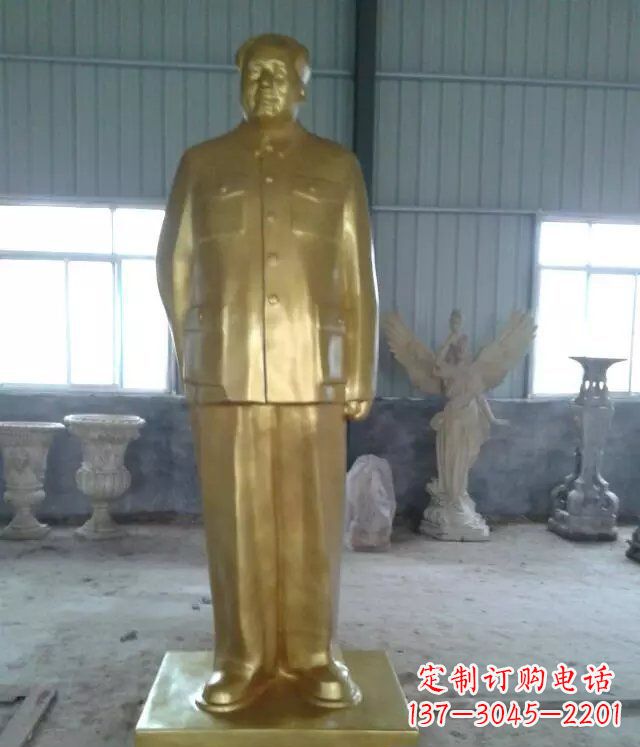 漯河优雅的毛主席玻璃钢仿铜人物雕塑