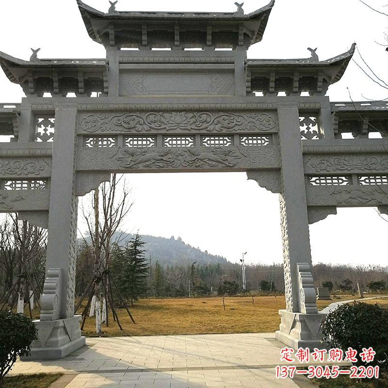 漯河中领雕塑:精致石牌坊雕塑
