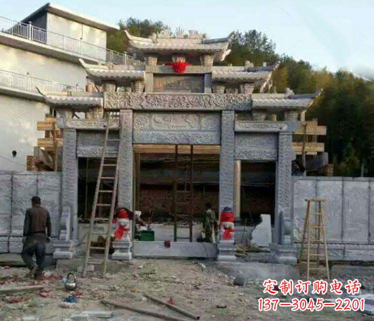 漯河三门仿古牌坊石雕