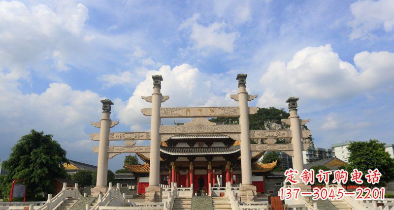 漯河三门牌坊简易石牌坊雕塑
