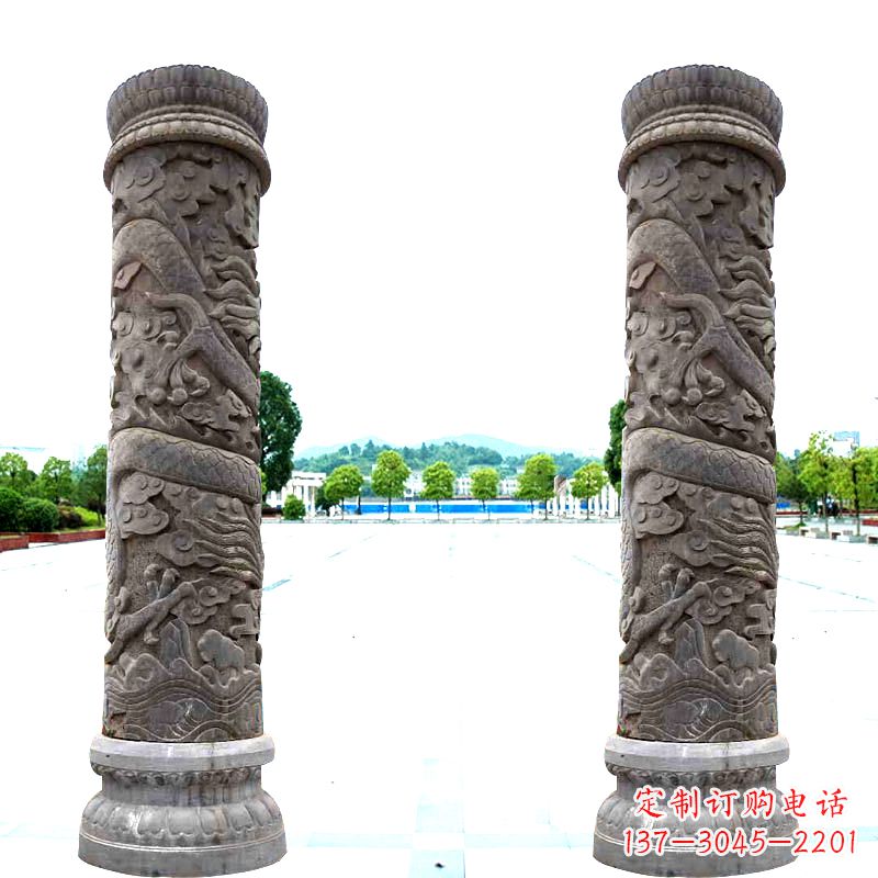 漯河石雕盘龙柱雕塑