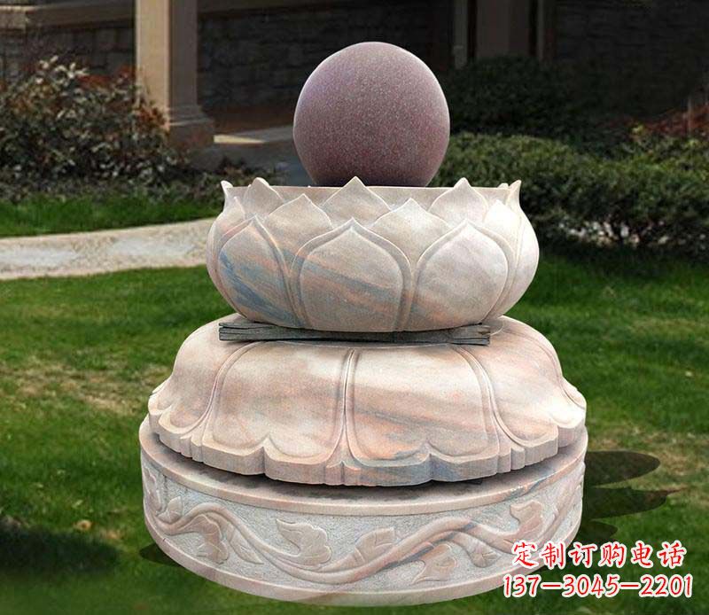 漯河石雕小区风水球雕塑