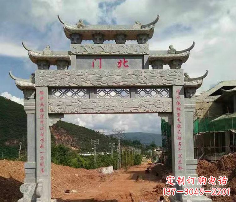 漯河石牌坊单门牌坊石雕