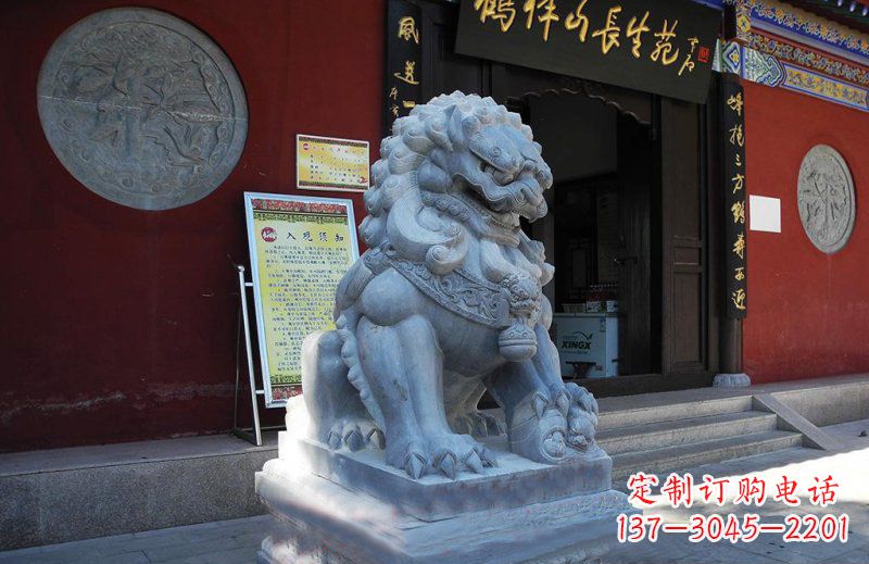 漯河石狮子寺庙门口石雕