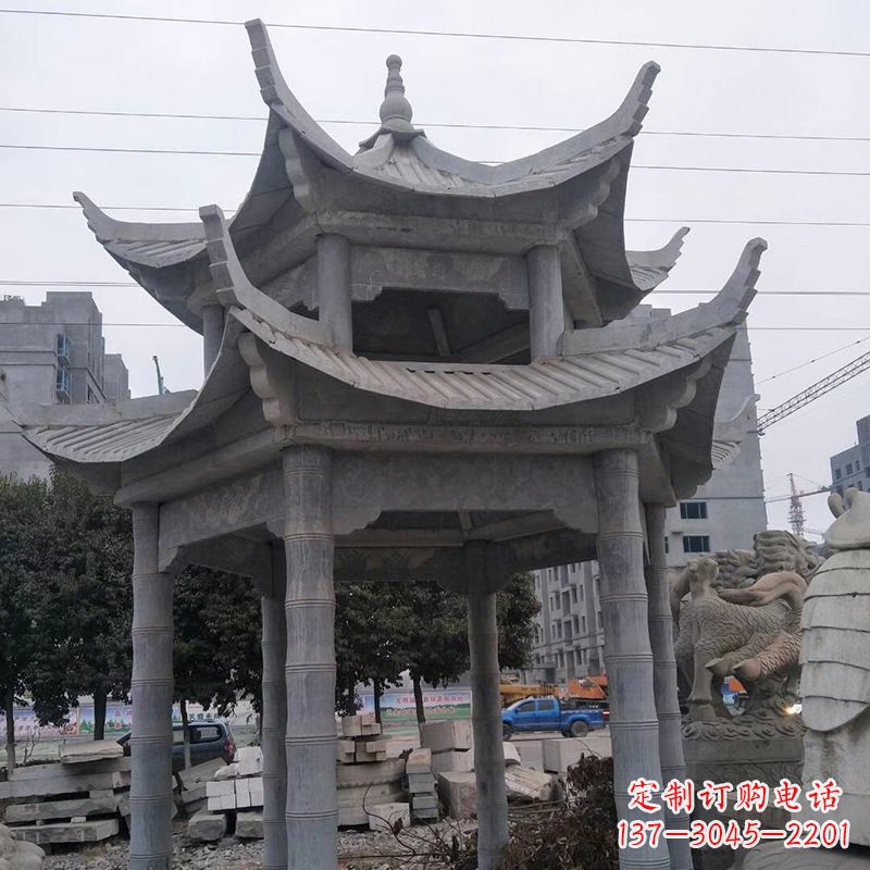 漯河双层八角石雕凉亭