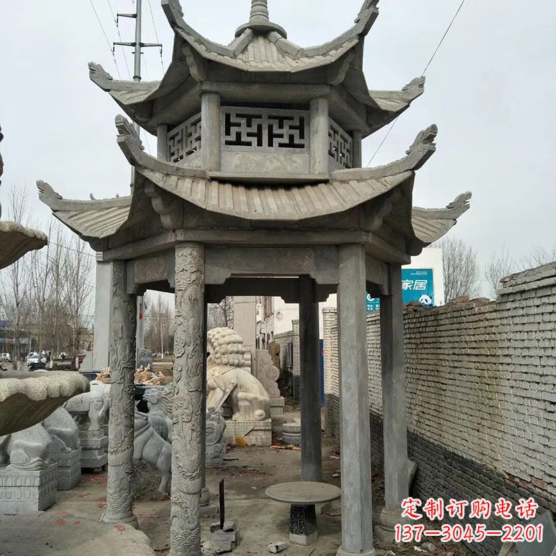 漯河双层大理石凉亭雕塑