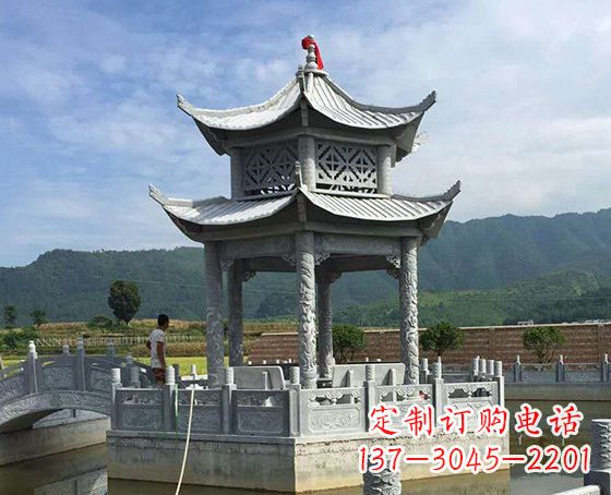 漯河双层仿古凉亭石雕_1
