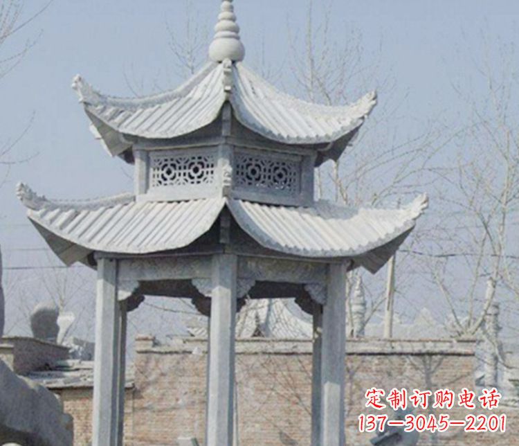 漯河双层仿古六角凉亭石雕