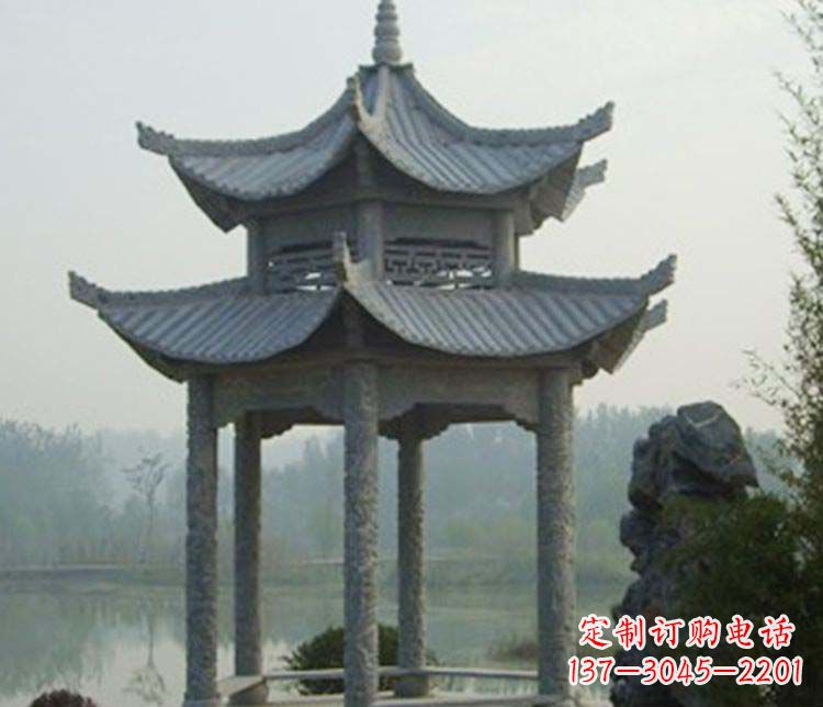 漯河双层仿古凉亭石雕_2