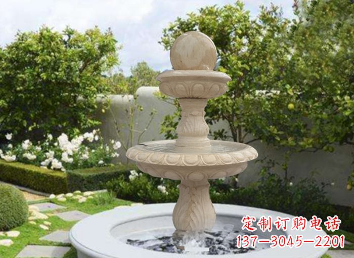 漯河双层风水球喷泉别墅石雕