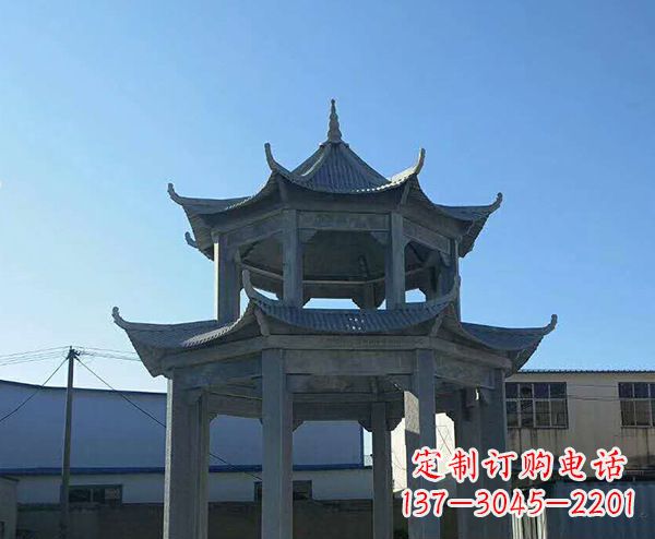 漯河双层仿古石凉亭石雕_1