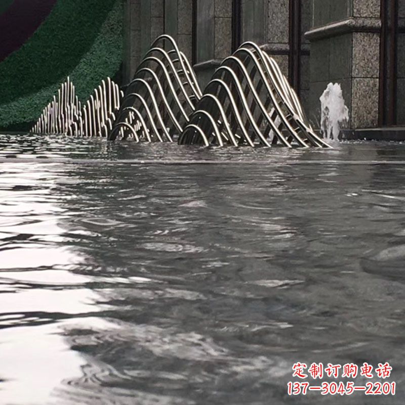 漯河水池水景假山不锈钢