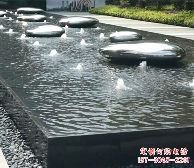 漯河水滴水池不锈钢雕塑