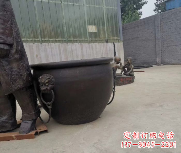 漯河水缸铜雕塑 (2)