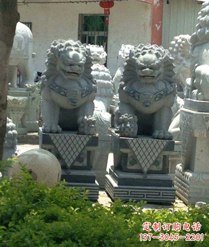 漯河寺庙景观仿古石狮子