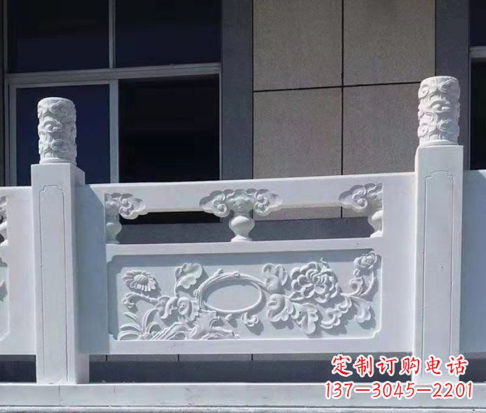 漯河寺庙景观汉白玉石浮雕栏板 (4)