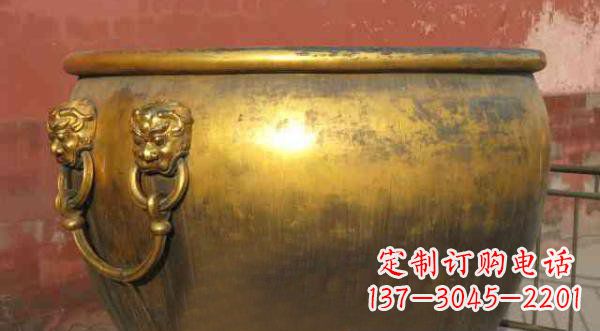 漯河寺庙水缸铜雕 (2)