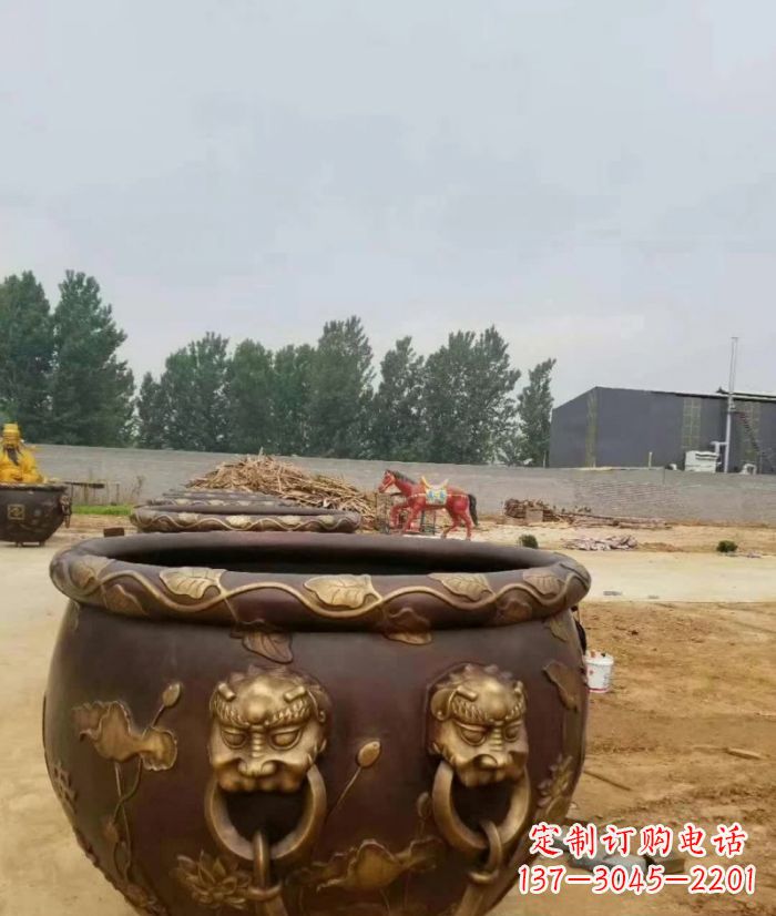 漯河寺庙水缸铜雕 (4)