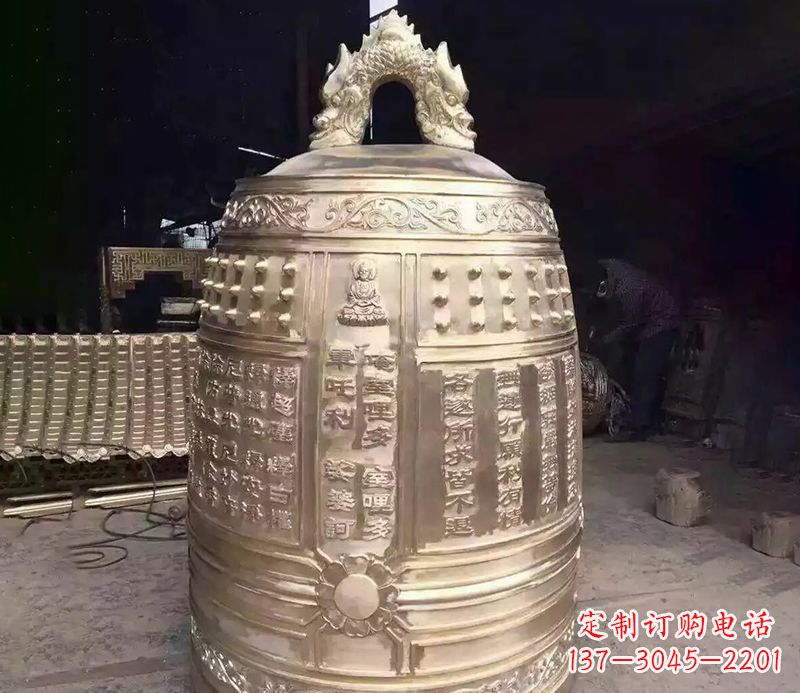 漯河寺庙铜钟雕塑 (3)