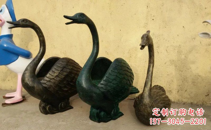 漯河天鹅动物铜雕 (3)