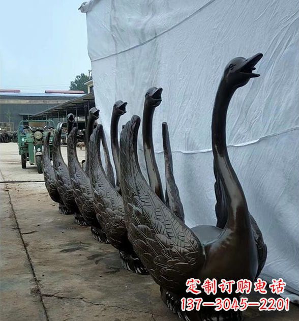 漯河天鹅喷泉铜雕,园林喷泉水景流水组件