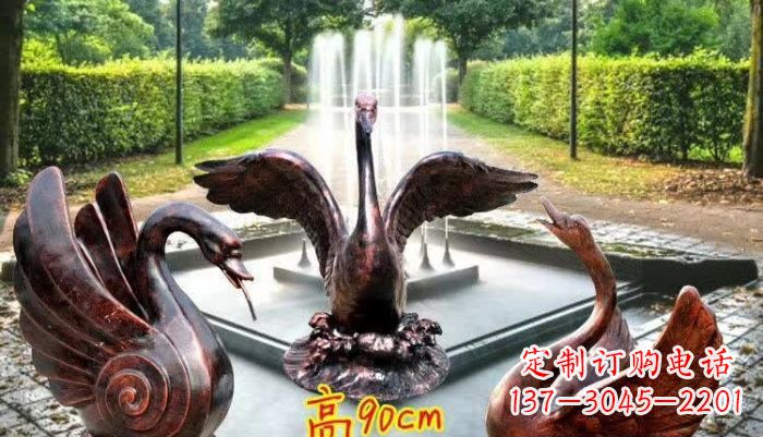 漯河天鹅喷泉铜雕塑