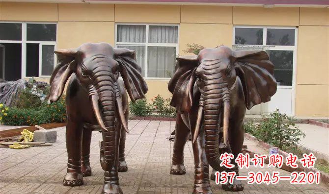 漯河铜雕大象公司门口动物雕塑
