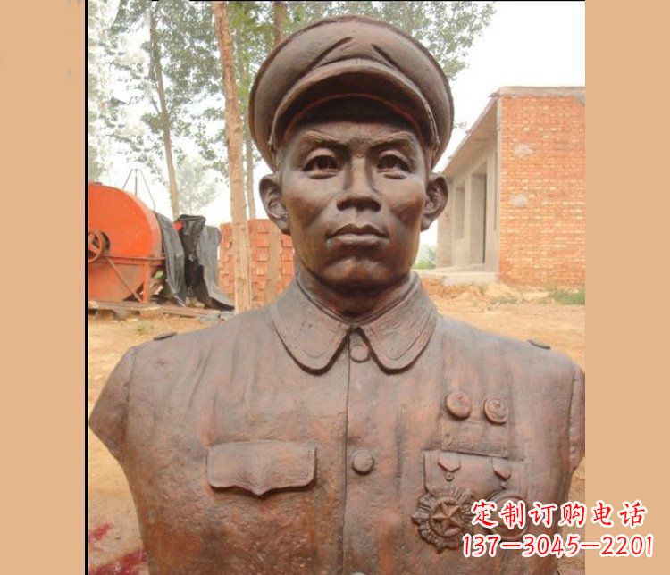 漯河铜雕广场军人胸像雕塑