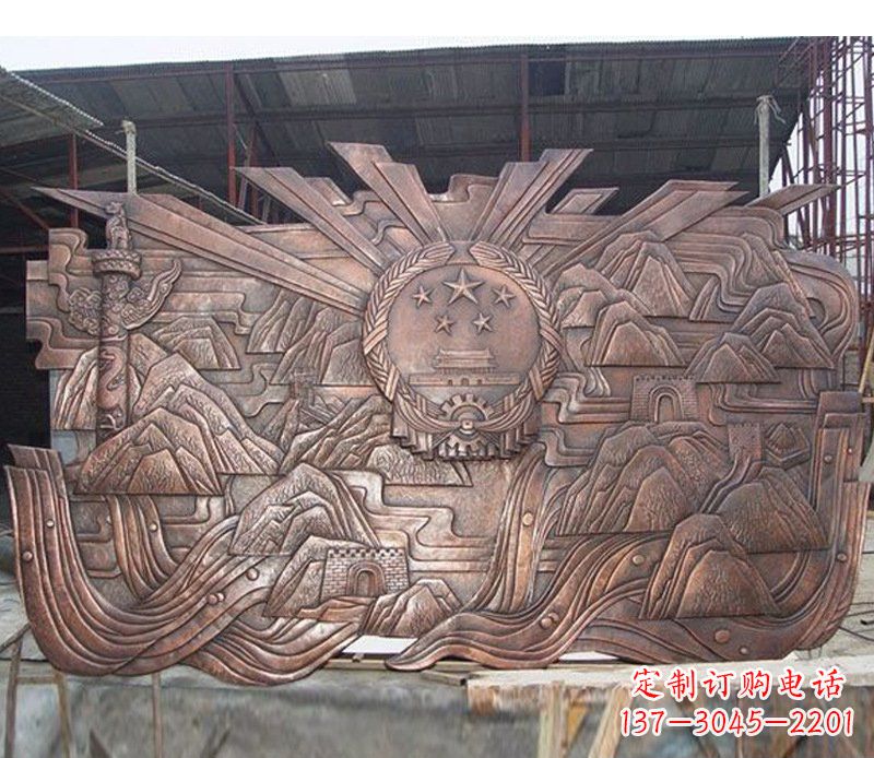 漯河铜雕广场军人壁画雕塑摆件