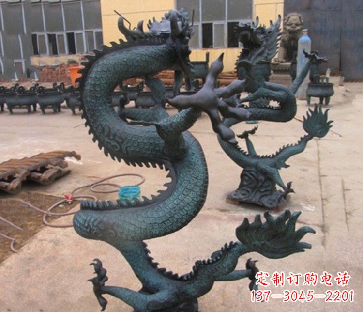 漯河铜雕户外装饰神龙雕塑摆件