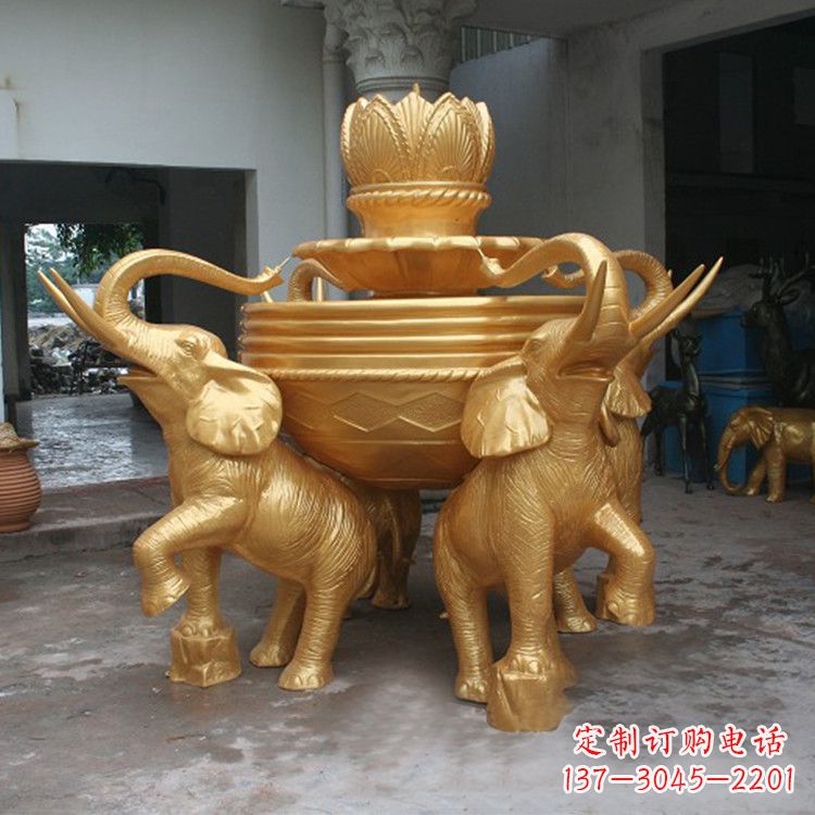 漯河铜雕喷水大象雕塑