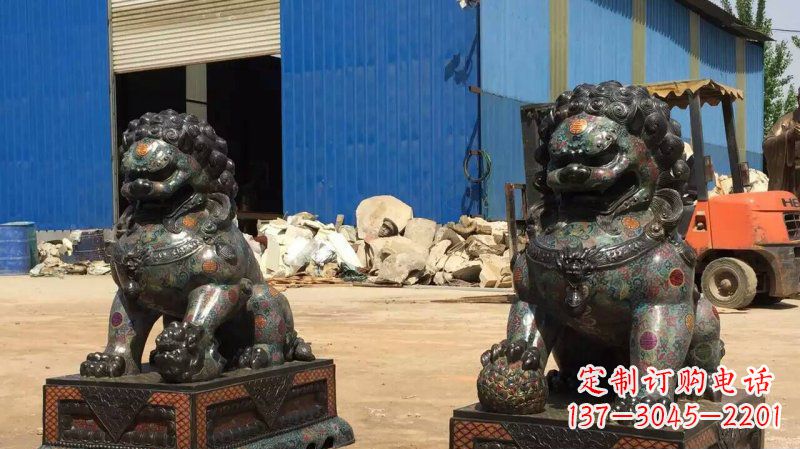 漯河铜雕企业招财狮子雕塑摆件
