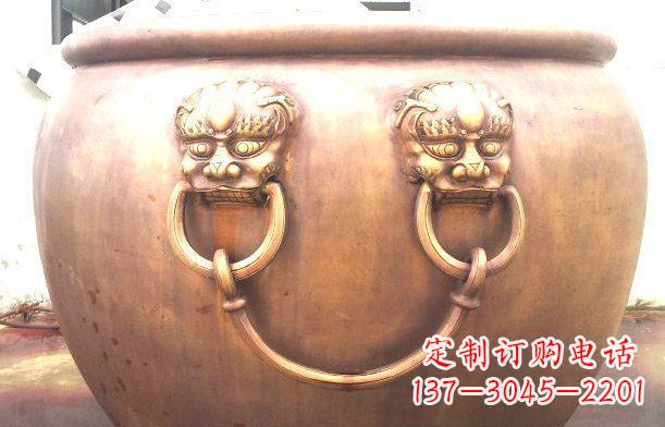 漯河铜雕水缸寺庙景观雕塑_1