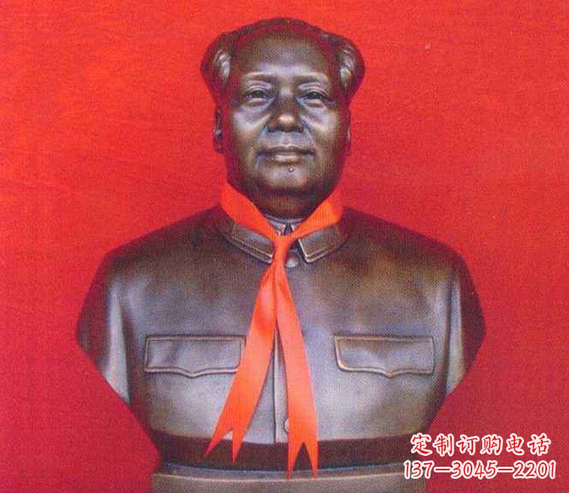 漯河铜雕校园红领巾主席雕塑摆件