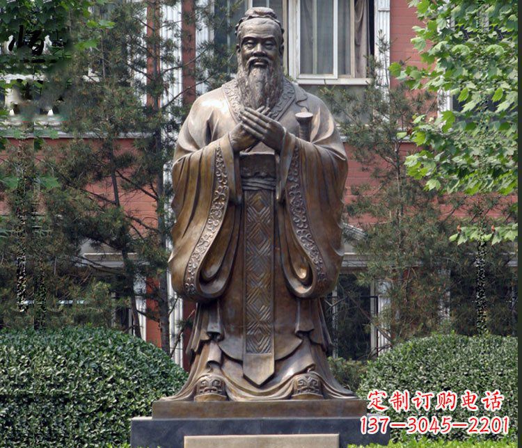 漯河铜雕学校孔子圣人雕塑摆件 (2)
