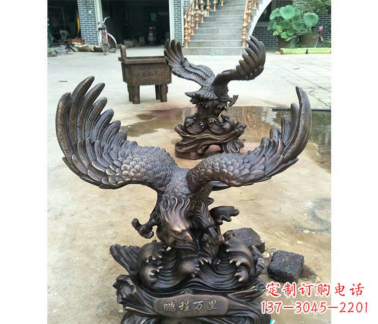 漯河铜雕园林飞鹰动物雕塑