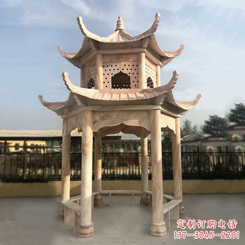 漯河晚霞红大理石凉亭雕塑