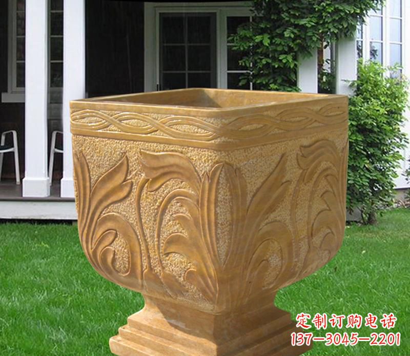 漯河晚霞红雕刻景观花盆雕塑