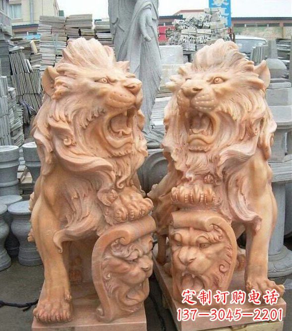 漯河晚霞红盾牌欧式狮子