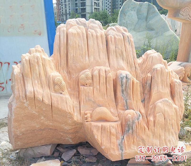 漯河晚霞红景观假山雕塑