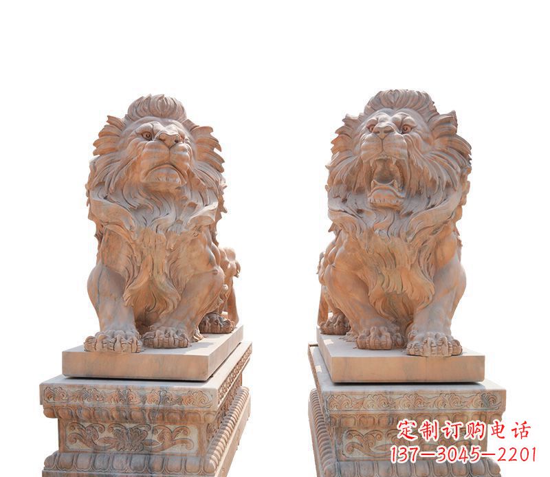 漯河晚霞红欧式狮子雕塑