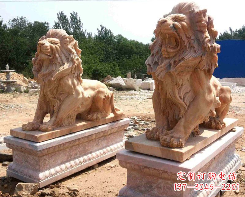 漯河晚霞红欧式狮子雕塑222