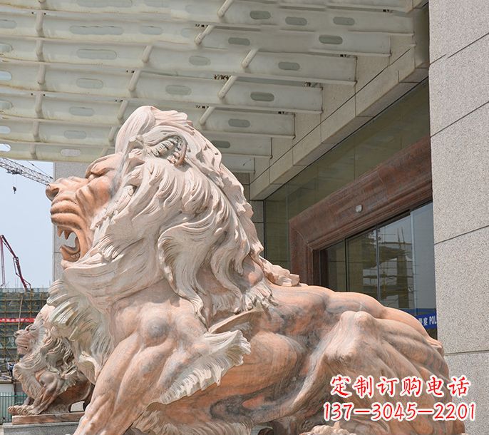 漯河晚霞红欧式狮子石雕 (3)