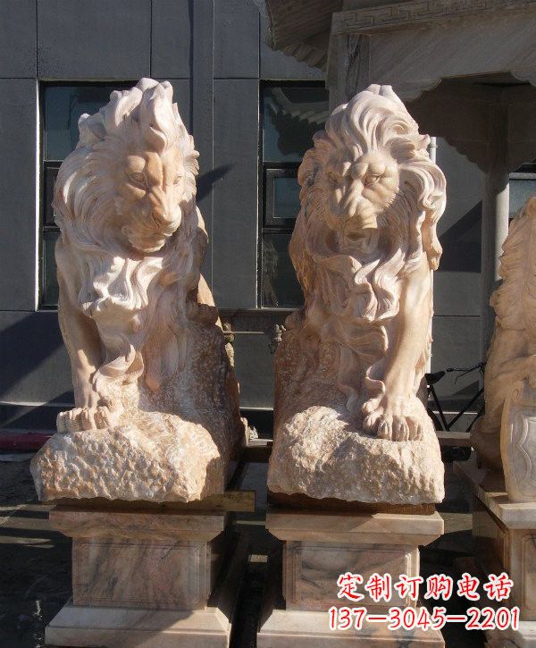 漯河晚霞红欧式狮子石雕