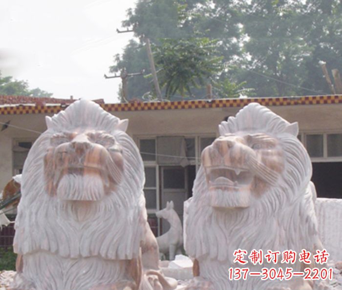 漯河晚霞红欧式石雕狮子