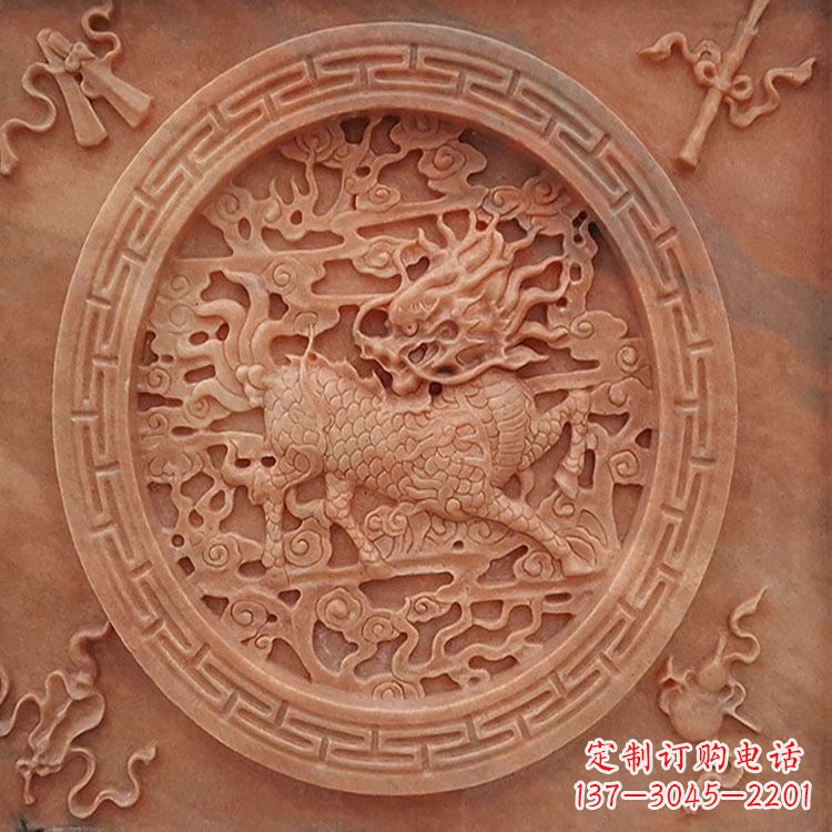 漯河晚霞红麒麟建筑装饰壁画